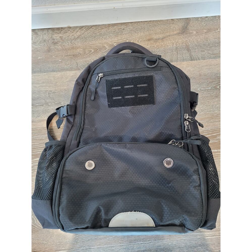 Sports Backpack Ball Bag Black Football Soccer Basketball Shoe Compartment #2